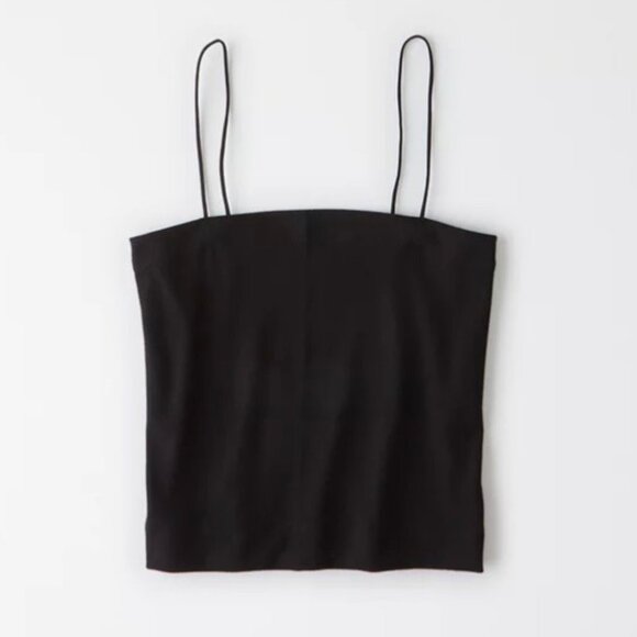 NWT American Eagle Bungee Strap Cropped Tank Top Basic Black AE Casual New Large - Picture 10 of 10